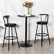 6 PCS 24 inch Round Pub Table Bistro Bar Table W/Metal Base Black