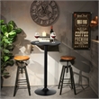 6 PCS 24 inch Round Pub Table Bistro Bar Table W/Metal Base Black