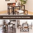4pcs Dining Table Set Rustic Desk 2 Chairs and Bench  Brown