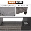 4PCS Patio Rattan Furniture Set Sofa Ottoman Garden Deck Gray