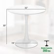 Modern Tulip Kitchen Table Round Dining Table w/ MDF Top White