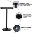 24 inch Round Pub Table Bistro Bar Table W/Metal Base Black