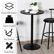 24 inch Round Pub Table Bistro Bar Table W/Metal Base Black