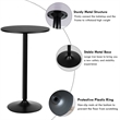 2PCS 24 inch Round Pub Table Bistro Bar Table W/Metal Base Black