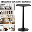 2PCS 24 inch Round Pub Table Bistro Bar Table W/Metal Base Black