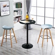 2PCS 24 inch Round Pub Table Bistro Bar Table W/Metal Base Black
