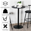 2PCS 24 inch Round Pub Table Bistro Bar Table W/Metal Base Black
