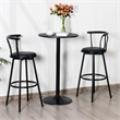 2PCS 24 inch Round Pub Table Bistro Bar Table W/Metal Base Black