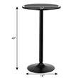2PCS 24 inch Round Pub Table Bistro Bar Table W/Metal Base Black