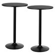 2PCS 24 inch Round Pub Table Bistro Bar Table W/Metal Base Black