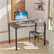 4pcs Dining Table Set Rustic Desk 2 Chairs and Bench Gray
