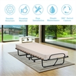 Folding Bed Rollaway Extra Guest W/Memory Foam Mattress Beige