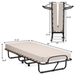 Folding Bed Rollaway Extra Guest W/Memory Foam Mattress Beige