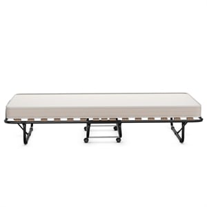 Folding Bed Rollaway Extra Guest W/Memory Foam Mattress Beige