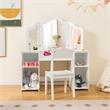 Vanity 2 in 1 Princess Makeup Desk and Chair Set Safe White