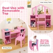 Vanity 2 in 1 Princess Makeup Desk and Chair Set Safe Pink