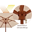 Outdoor Picnic Table Bench with Folding Umbrella  4 Seat