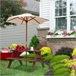 Outdoor Picnic Table Bench with Folding Umbrella  4 Seat