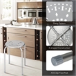 Set of 6 Stackable Metal Stool Set Backless Round Top Kitchen Gray