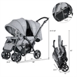 Double Stroller Foldable Baby Twin Lightweight Infant Pushchair Gray