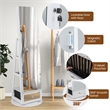 Swivel Jewelry Cabinet Standing Armoire Organizer w/LED Light White