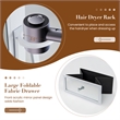 Swivel Jewelry Cabinet Standing Armoire Organizer w/LED Light White