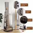 Swivel Jewelry Cabinet Standing Armoire Organizer w/LED Light Brown