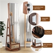 Swivel Jewelry Cabinet Standing Armoire Organizer w/LED Light Walnut