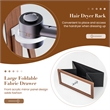 Swivel Jewelry Cabinet Standing Armoire Organizer w/LED Light Walnut