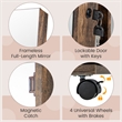64 inch Jewelry Organizer Lockable Jewelry Cabinet Armoire Coffee