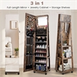 64 inch Jewelry Organizer Lockable Jewelry Cabinet Armoire Coffee
