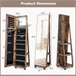 64 inch Jewelry Organizer Lockable Jewelry Cabinet Armoire Coffee