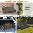 Patio Folding Wicker Side Coffee Table Poolside Garden Lawn Bistro Brown