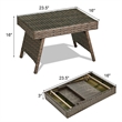 Patio Folding Wicker Side Coffee Table Poolside Garden Lawn Bistro Brown