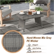 Patio Folding Wicker Side Coffee Table Poolside Garden Lawn Bistro Grey