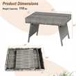 Patio Folding Wicker Side Coffee Table Poolside Garden Lawn Bistro Grey