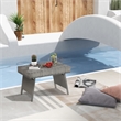 Patio Folding Wicker Side Coffee Table Poolside Garden Lawn Bistro Grey