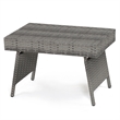 Patio Folding Wicker Side Coffee Table Poolside Garden Lawn Bistro Grey
