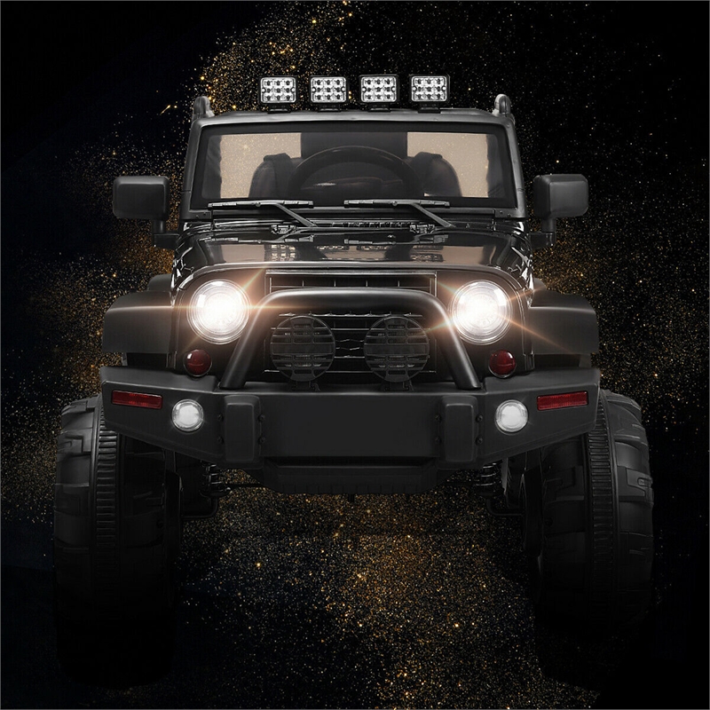 12V Kids Ride On Truck Car w/ Remote Control MP3 Music LED Lights Black