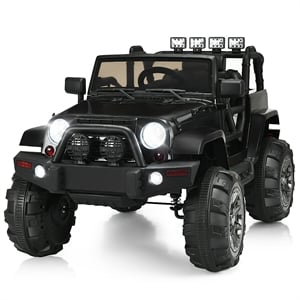 12V Kids Ride On Truck Car w/ Remote Control MP3 Music LED Lights Black
