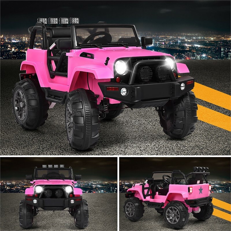 12V Kids Ride On Truck Car w/ Remote Control MP3 Music LED Lights Pink
