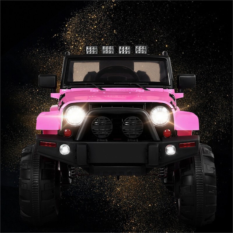 12V Kids Ride On Truck Car w/ Remote Control MP3 Music LED Lights Pink