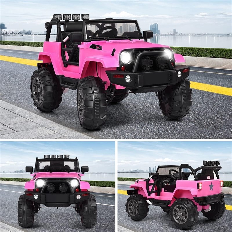 12V Kids Ride On Truck Car w/ Remote Control MP3 Music LED Lights Pink