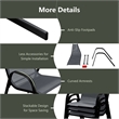 Set of 4 Patio Dining Chairs Stackable Armrest Space Saving Garden Grey