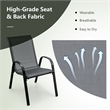 Set of 4 Patio Dining Chairs Stackable Armrest Space Saving Garden Grey