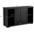Kitchen Storage Cabinet Sideboard Buffet Cupboard Wood Sliding Door Black