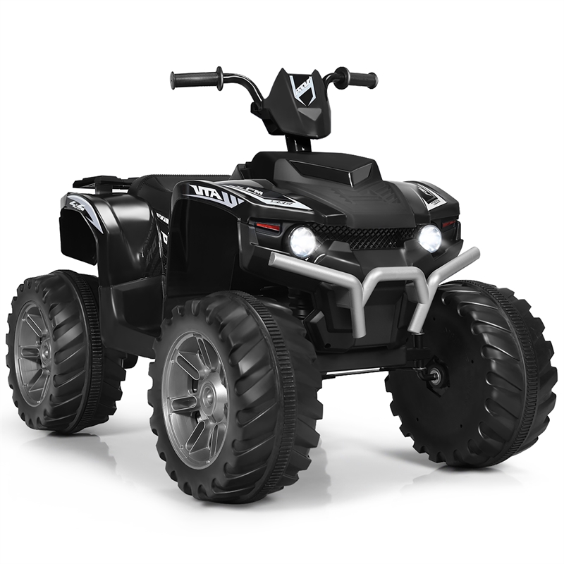 12V Kids 4 Wheeler ATV Quad Ride On Car w/ LED Lights Music USB Black