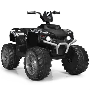 12V Kids 4 Wheeler ATV Quad Ride On Car w/ LED Lights Music USB Black