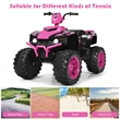 12V Kids 4 Wheeler ATV Quad Ride On Car w/ LED Lights Music USB Pink