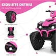 12V Kids 4 Wheeler ATV Quad Ride On Car w/ LED Lights Music USB Pink